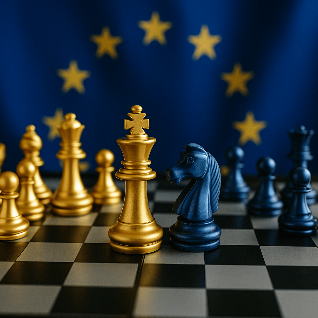 Chess with Europe flag